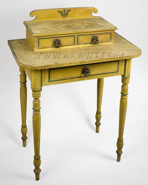 Table, Dressing Table, Original Paint, Small Size
Classic 'State of Maine' Form
Early 19th Century, angle view